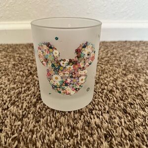 Mickey Mouse Floral Glass